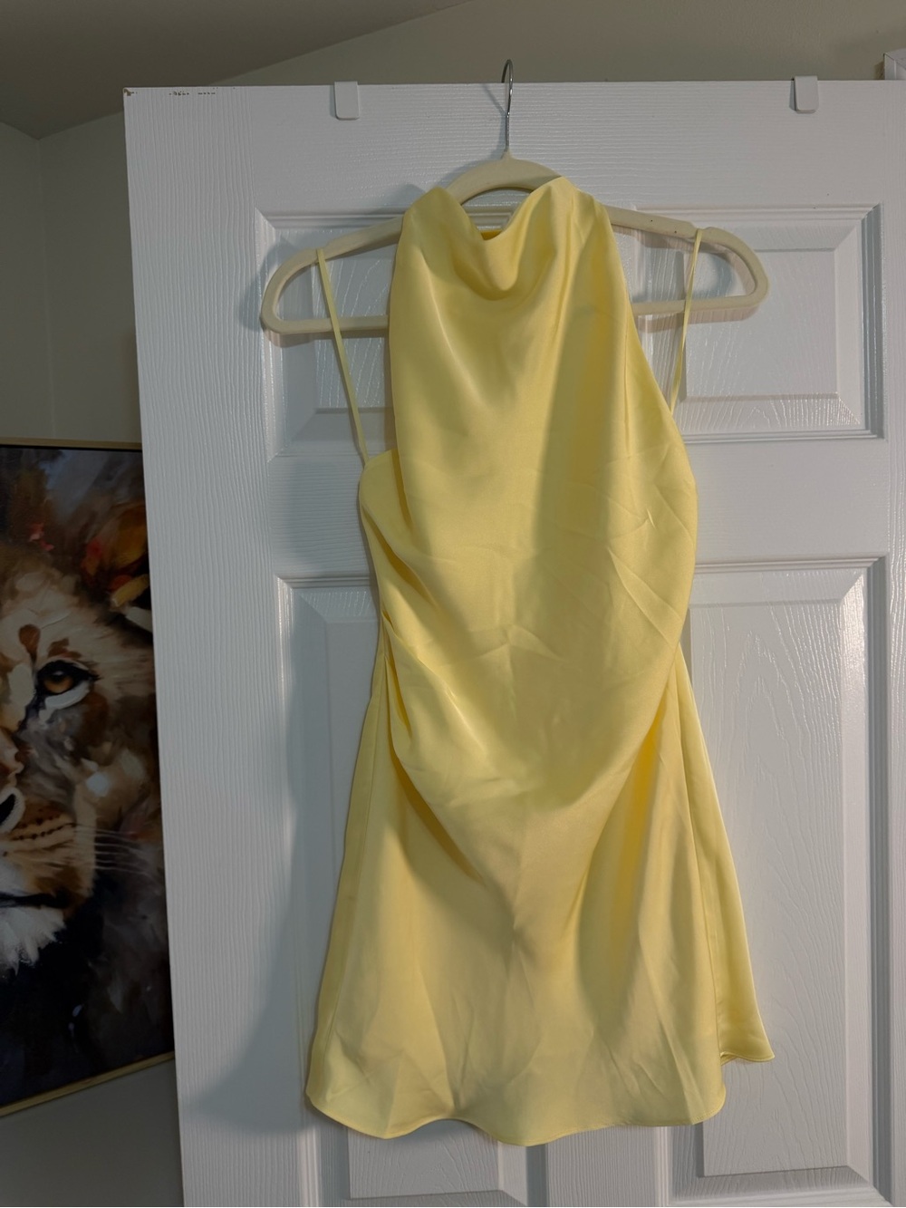Aritzia TEN Pale Yellow Cowl Neck Mini Dress